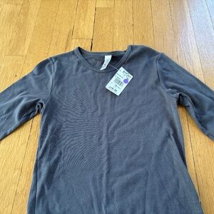 Royal Apparel Grey Long Sleeve Shirt Little Girls 10 New With Tags 100% Cotton
